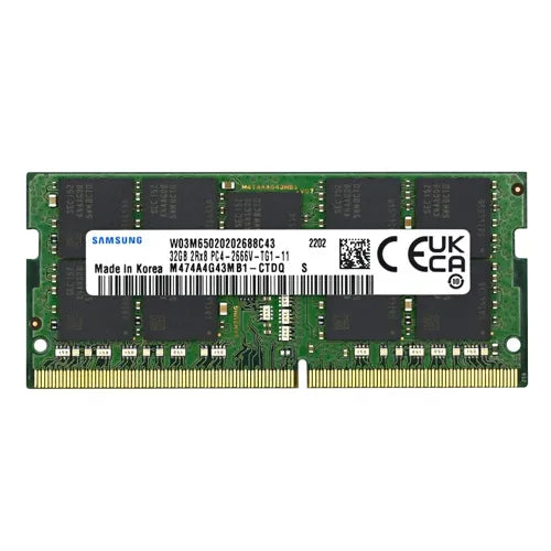 M474A4G43MB1-CTDQ Samsung 32GB DDR4-2666MHz PC4-21300 ECC Unbuffered SODIMM CL19 2Rx8 1.2V 260-Pin Memory Module
