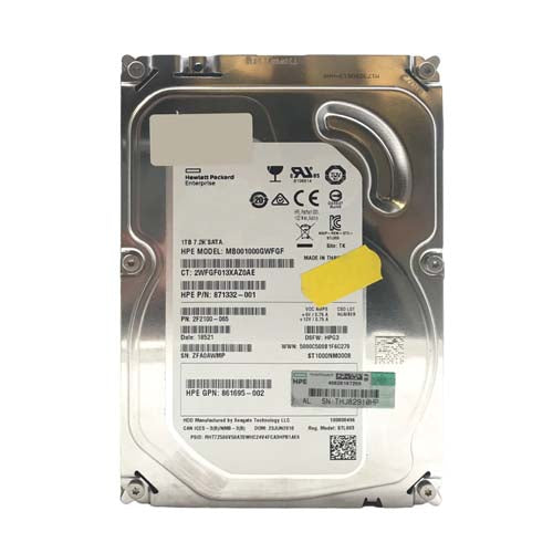 MB001000GWFGF HP 1TB 7200RPM SATA 6Gb/s 3.5-Inch Midline Hard Drive for ProLiant Servers