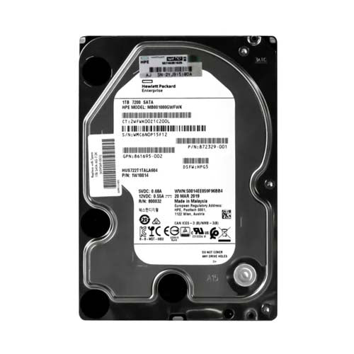 MB001000GWFWK HP 1TB 7200RPM SATA 6Gb/s 3.5-Inch Midline Hard Drive for ProLiant Servers