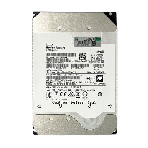MB008000JWAYH HP 8TB 7200RPM SAS 12Gb/s Hot-Swappable 512n 3.5-Inch Midline Hard Drive for G10 ProLiant Servers
