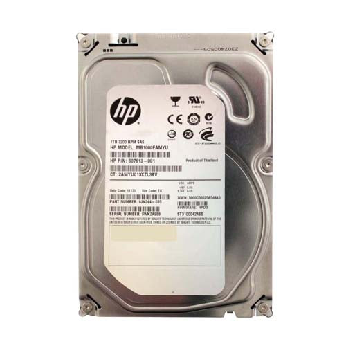 MB1000FAMYU HP 1TB 7200RPM SAS 6Gb/s LFF Hot-Pluggable 3.5-inch Midline Hard Drive with Tray for Gen8/9 ProLiant Server