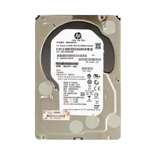 MB3000ECVJH HP 3TB 7200RPM SATA 3Gb/s 2.5-Inch Midline Hard Drive for ProLiant Servers