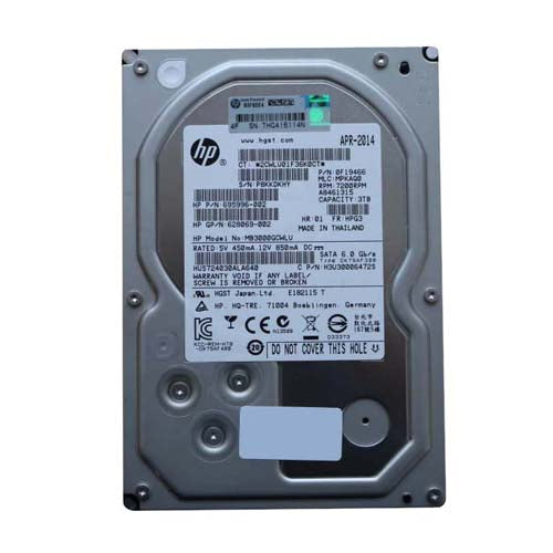 MB3000GCWLU HP 3TB 7200RPM SATA 6Gb/s Hot-Swappable 512n 3.5-Inch Midline Hard Drive for ProLiant Servers