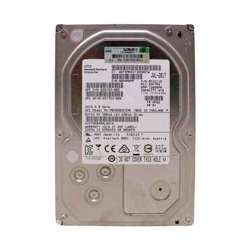 MB4000GFEMK HP 4TB 7200RPM SATA 6Gb/s Hot-Swappable 512n 3.5-Inch Midline Hard Drive for ProLiant Servers