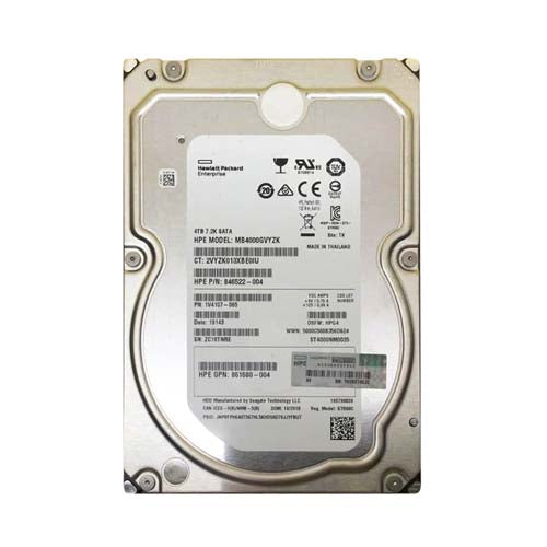 MB4000GVYZK HP 4TB 7200RPM SATA 6Gb/s Hot-Swappable 512n 3.5-Inch Midline Hard Drive for ProLiant Servers