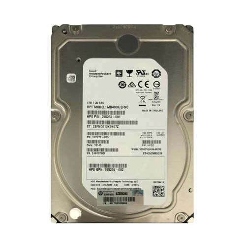MB4000JEFNC HP 4TB 7200RPM SAS 12Gb/s Hot-Pluggable 3.5-Inch Midline Hard Drive for G7 ProLiant Servers