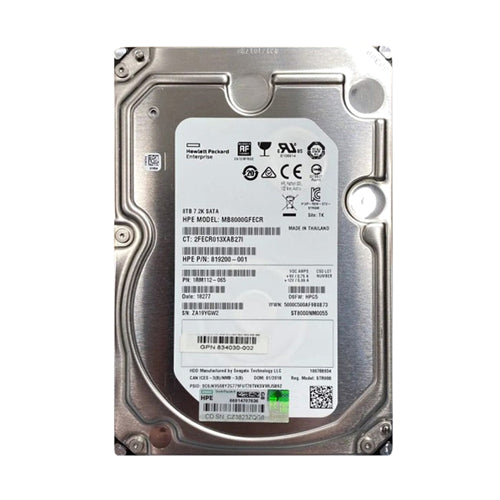 MB8000GFECR HP 8TB 7200RPM SATA 6Gb/s Hot-Swappable 512e 3.5-Inch Midline Hard Drive for ProLiant Servers