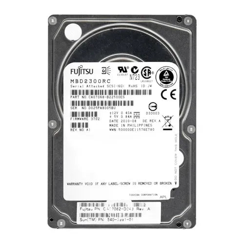 MBD2300RC Fujitsu 300GB 10000RPM SAS 6Gb/s 16MB Cache 2.5-Inch Hard Drive