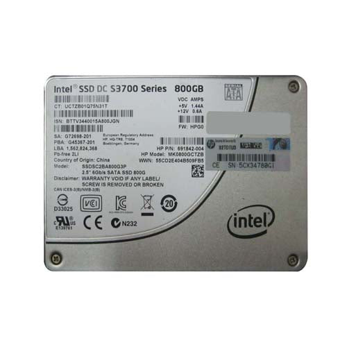 MK0800GCTZB HP 800GB Multi-Level-Cell SATA 6Gb/s Mainstream Endurance 2.5-Inch Enterprise Solid State Drive for ProLiant Servers