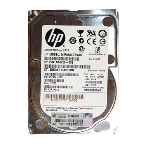 MM0500GBKAK HP 500GB 7200RPM SATA 6Gb/s SFF 2.5-inch Midline Hard Drive with Tray for Gen8 to Gen9 ProLiant Server