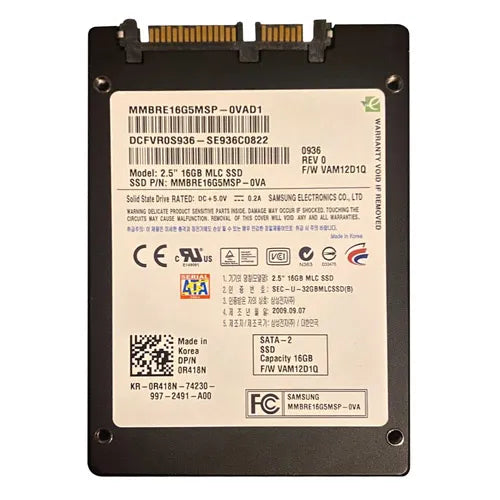 MMBRE16G5MSP-0VAD1 Samsung 16Gb Multi-Level Cell SATA 3Gb/s 2.5-Inch Solid State Drive for Latitude D630