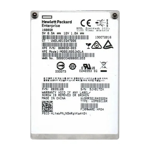 MO001600JWDLA HP 1.6TB SAS 12Gb/s Mixed Use SFF 2.5-Inch Solid State Drive