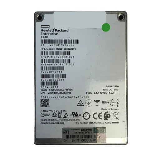 MO001600JWUFV Dell 1.6TB SAS 12Gb/s Mixed Use SFF 2.5-Inch Solid State Drive
