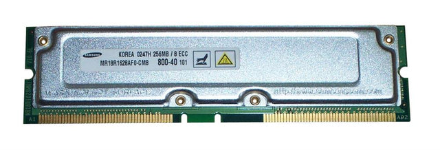 MR18R1628-CM8 Samsung 256MB PC800 800MHz non-ECC 40ns 184-Pin RDRAM RIMM Memory Module