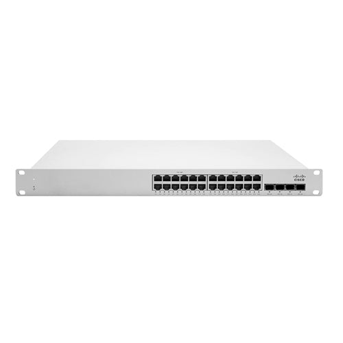 MS250-24P Cisco Meraki MS Series 24 x Ports PoE+ 10/100/1000Base-T + 4 x Ports SFP+ 2 x Ports Stacking 1U Rack-mountable Layer 3 Managed Stackable Gigabit Ethernet Network Switch