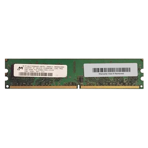 MT16HTF25664AY-667G1 Micron 2GB DDR2-667MHz PC2-5300 Non-ECC Unbuffered UDIMM CL5 2Rx8 1.8V 240-Pin Memory Module