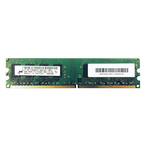 MT16HTF25664AY-800J3A Micron 2GB DDR2-800MHz PC2-6400 Non-ECC Unbuffered UDIMM CL6 2Rx8 1.8V 240-Pin Memory Module