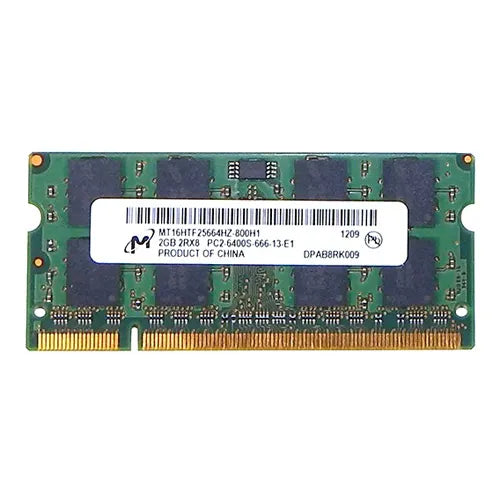 MT16HTF25664HZ-800H1 Micron 2GB DDR2-800MHz PC2-6400 Non-ECC Unbuffered SODIMM CL6 2Rx8 1.8V 200-Pin Memory Module