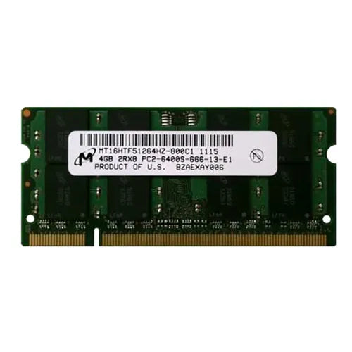 MT16HTF51264HZ-800C1 Micron 4GB DDR2-800MHz PC2-6400 Non-ECC Unbuffered SODIMM CL6 2Rx8 1.8V 200-Pin Memory Module