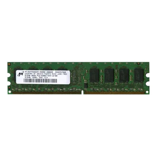 MT16HTF6464AY-53EB2 Micron 512MB DDR2-533MHz PC2-4200 Non-ECC Unbuffered UDIMM CL4 2Rx8 1.8V 240-Pin Memory Module