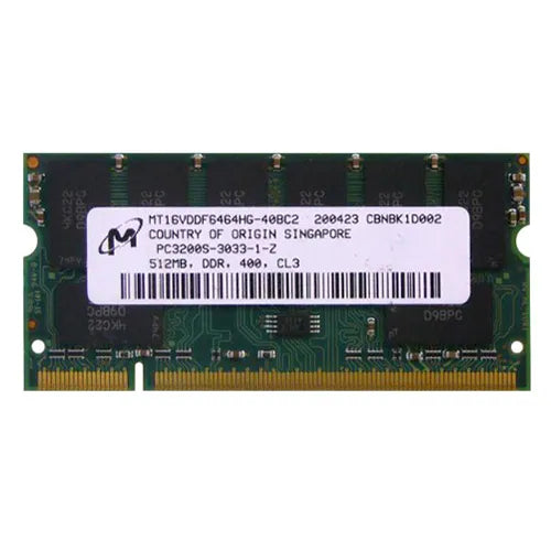MT16VDDF6464HG-40BC2 Micron 512MB DDR-400MHz PC3200 Non-ECC Unbuffered SODIMM CL3 2Rx8 2.5V 200-Pin Memory Module
