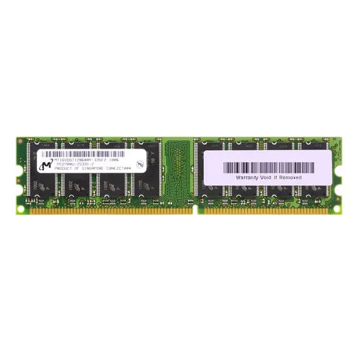 MT16VDDT12864AY-335F2 Micron 1GB DDR-333MHz PC2700 Non-ECC Unbuffered UDIMM CL2.5 2Rx8 2.5V 184-Pin Memory Module