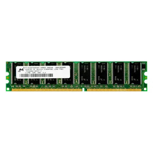 MT16VDDT6464AY-40BG6 Micron 512MB DDR-400MHz PC3200 Non-ECC Unbuffered UDIMM CL3 2Rx8 2.5V 184-Pin Memory Module