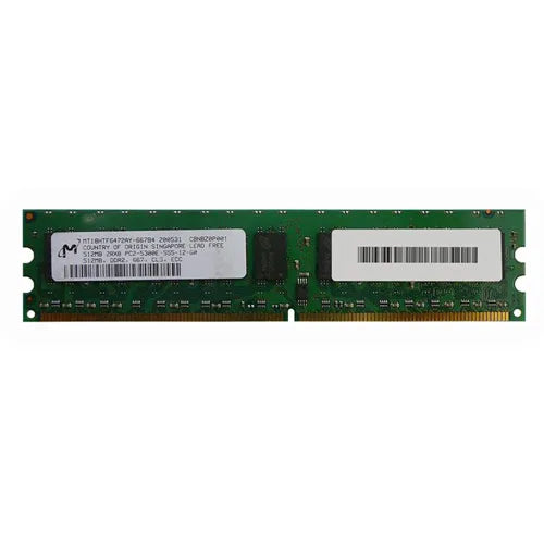 MT18HTF6472AY-667B4 Micron 512MB DDR2-667MHz PC2-5300 ECC Unbuffered UDIMM CL5 2Rx8 1.8V 240-Pin Memory Module