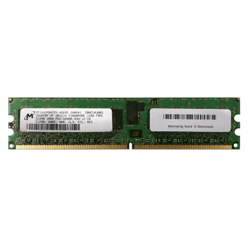 MT18HTF6472Y-40EB2 Micron 512MB DDR2-400MHz PC2-3200 ECC Registered RDIMM CL3 1Rx4 1.8V 240-Pin Memory Module