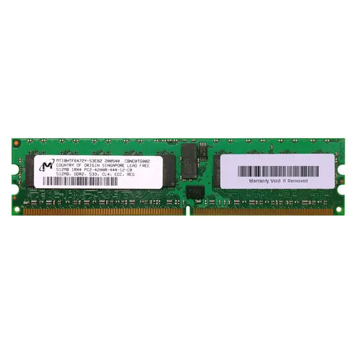 MT18HTF6472Y-53EB2 Micron 512MB DDR2-533MHz PC2-4200 ECC Registered RDIMM CL4 1Rx4 1.8V 240-Pin Memory Module