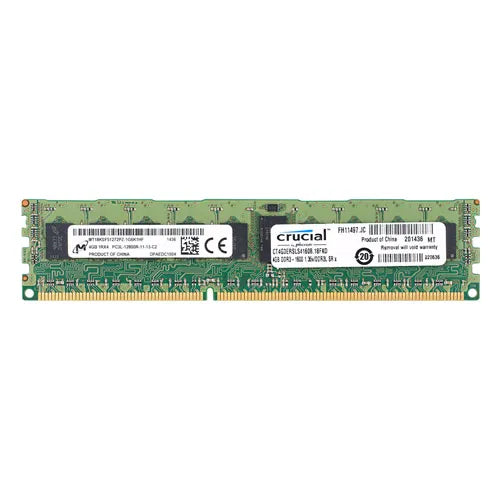 MT18KSF51272PZ-1G6K1 Micron 4GB DDR3-1600MHz PC3-12800 ECC Registered RDIMM CL11 1Rx4 1.35V 240-Pin Memory Module