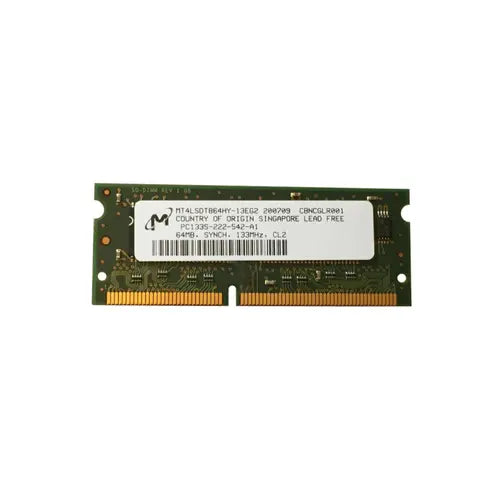 MT4LSDT864HY-13EG2 - Micron 64MB 133MHz PC133 non-ECC Unbuffered CL2 144-pin SoDimm Memory Module
