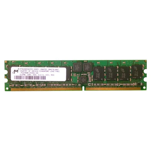 MT9VDDF6472Y-335F1 Micron 512MB DDR-333MHz PC2700 ECC Registered RDIMM CL2.5 1Rx8 2.5V 184-Pin Memory Module