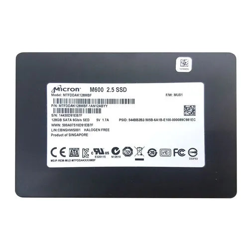 MTFDDAK128MBF Micron RealSSD M600 128GB Multi-Level Cell SATA 6Gb/s NAND Flash (SED) 2.5-Inch Solid State Drive