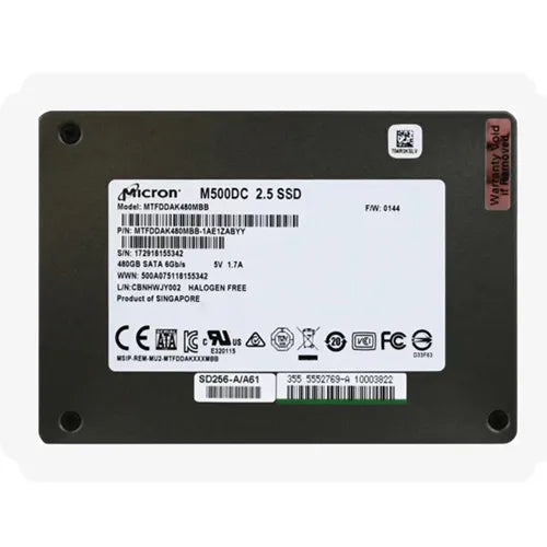 MTFDDAK480MBB-1AE1ZABYY Micron RealSSD M500DC 480GB Multi-Level Cell SATA 6Gb/s 2.5-Inch Solid State Drive