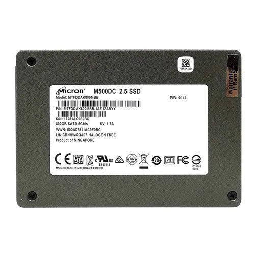 MTFDDAK800MBB-1AE1ZABYY Micron RealSSD M500DC 800GB Multi-Level Cell SATA 6Gb/s NAND Flash 2.5-Inch Solid State Drive