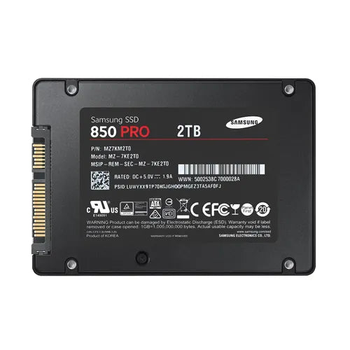 MZ-7KE2T0BW Samsung 850 PRO Series 2TB Multi-Level Cell SATA 6Gb/s 2.5-Inch Solid State Drive