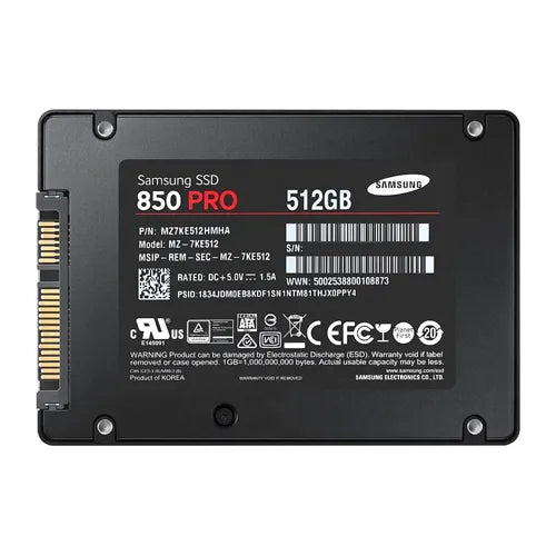 MZ-7KE512BW Samsung 850 PRO Series 512GB Multi-Level Cell SATA 6Gb/s 2.5-Inch Solid State Drive