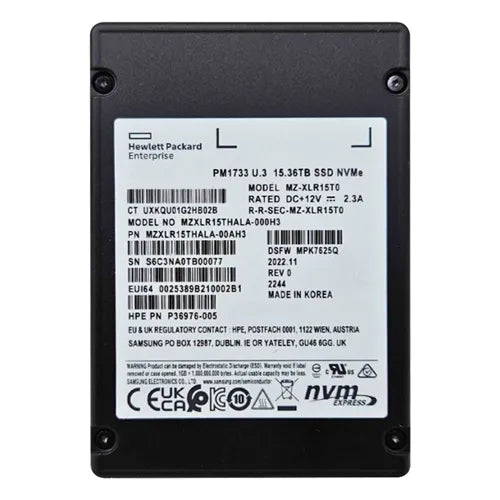 MZ-XLR15T0 Samsung 15.36TB PCI Express NVMe 4.0 2.5-inch Solid State Drive