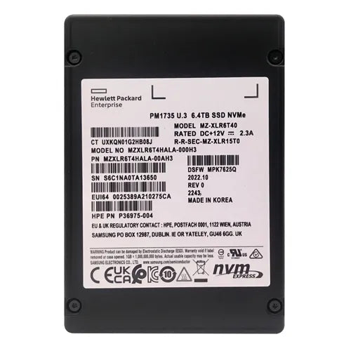 MZ-XLR6T40 Samsung 6.4TB PCI Express NVMe 2.5-inch Solid State Drive