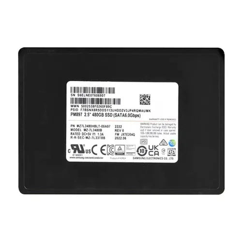 MZ7L3480HBLT-00A07 Samsung PM897 Series 480GB 3D Triple-Level Cell SATA 6Gb/s V-NAND 2.5-Inch Solid State Drive