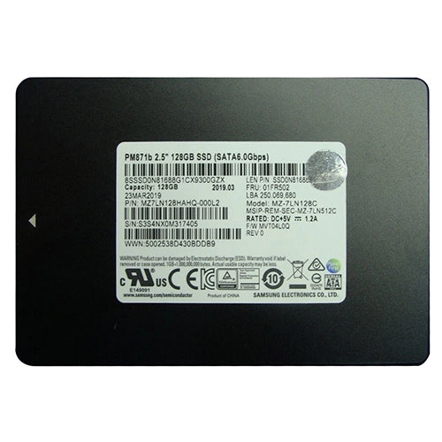 MZ7LN128HAHQ-000L2 Samsung PM871b Series 128GB Triple-Level Cell SATA 6Gb/s 2.5-Inch Solid State Drive