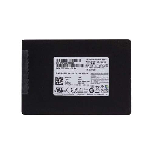 MZ7LN1T0HMJP-000D1 Samsung PM871a Series 1TB Triple-Level Cell SATA 6Gb/s 2.5-Inch Solid State Drive