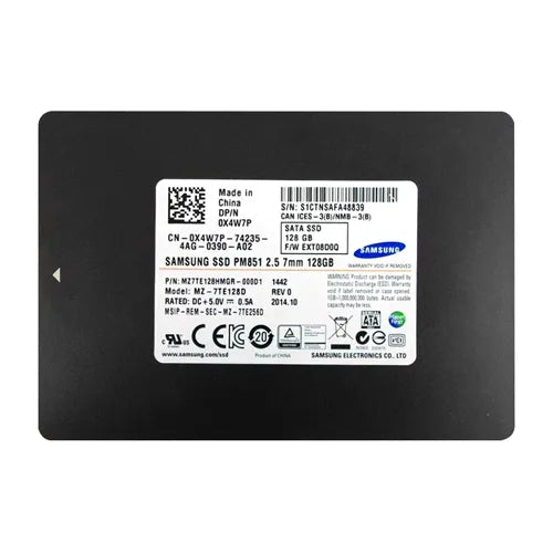 MZ7TE128HMGR-000D1 Samsung PM851 Series 128GB Triple-Level Cell SATA 6Gb/s 512e 2.5-Inch Solid State Drive