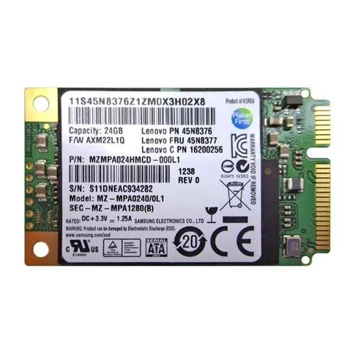 MZMPA024HMCD-000L1 Samsung PM810 Series 24GB Multi-Level Cell SATA 3Gb/s mSATA Solid State Drive