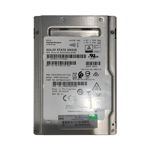 P04175-001 HP 400GB SAS 12Gb/s Hot Pluggable Write Intensive SFF 2.5-Inch Solid State Drive with Hot Pluggable Smart Carrier for ProLiant BL460c Gen10