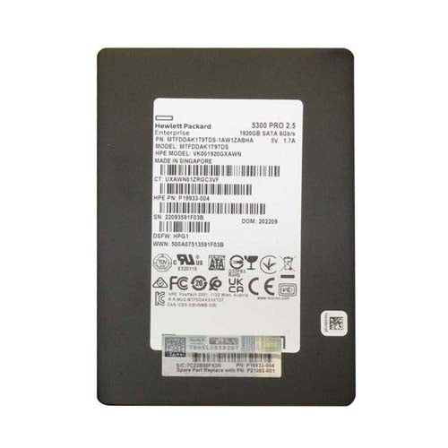 P21083-001 HP 5300 Pro 1.92TB SATA 6Gb/s 2.5-Inch Solid State Drive for Dl380 G10
