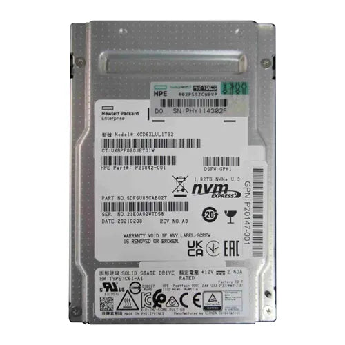 P21842-001 HP 1.92TB PCI Express NVMe x4 Read Intensive 2.5-Inch Solid State Drive