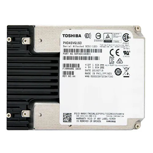PX04SVQ160 Toshiba 1.6TB SAS 12Gb/s 2.5-inch Solid State Drive
