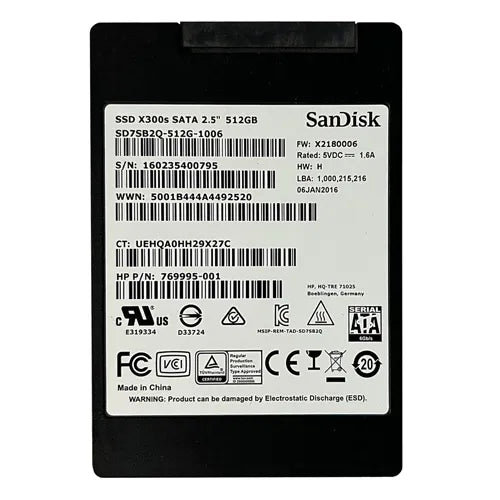 SD7SB2Q-512G-1006 SanDisk X300s 512GB Multi-Level Cell SATA 6Gb/s 2.5-Inch Solid State Drive